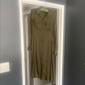 Banana Republic Long Sleeve Olive Dress